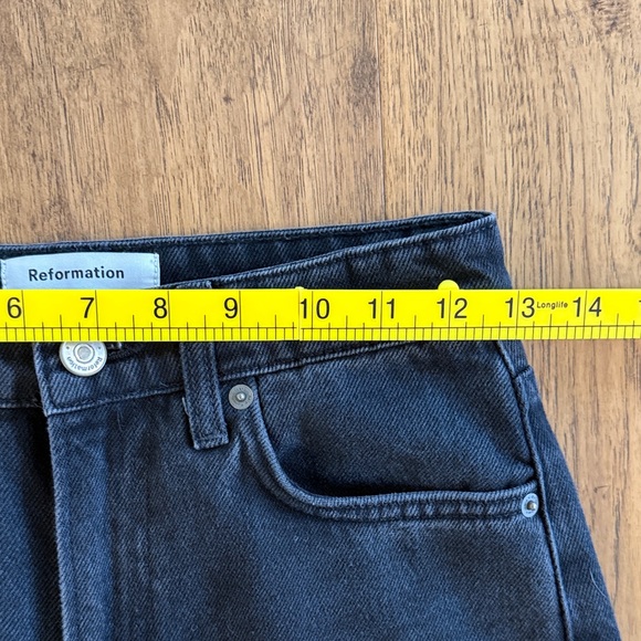 Reformation Wilder Black Wide Leg High Rise Jeans Size 26 - Picture 6 of 12